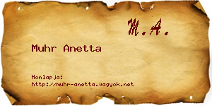 Muhr Anetta névjegykártya
